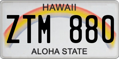 HI license plate ZTM880