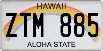 HI license plate ZTM885