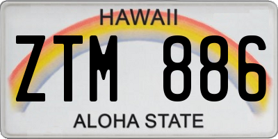 HI license plate ZTM886