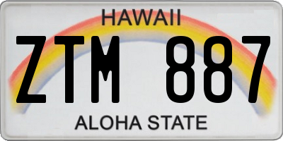 HI license plate ZTM887