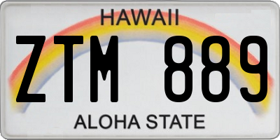 HI license plate ZTM889