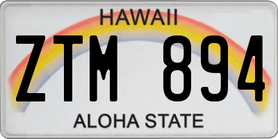 HI license plate ZTM894
