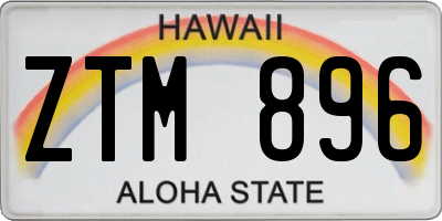 HI license plate ZTM896