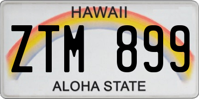 HI license plate ZTM899