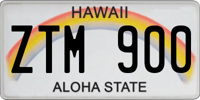HI license plate ZTM900