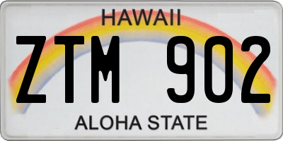 HI license plate ZTM902