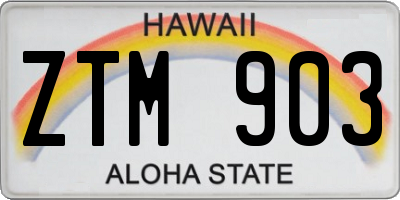 HI license plate ZTM903