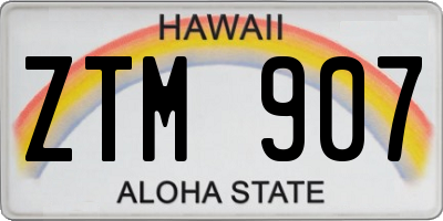 HI license plate ZTM907