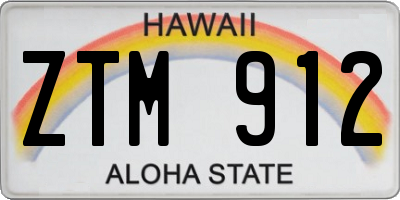 HI license plate ZTM912