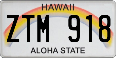 HI license plate ZTM918