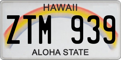 HI license plate ZTM939