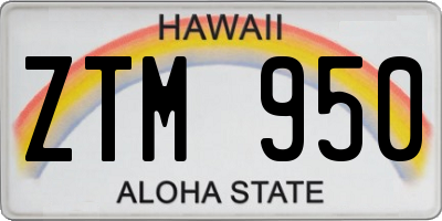 HI license plate ZTM950