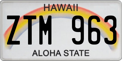 HI license plate ZTM963