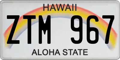 HI license plate ZTM967