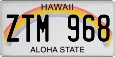 HI license plate ZTM968