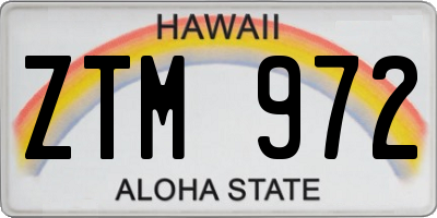 HI license plate ZTM972