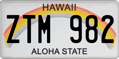 HI license plate ZTM982