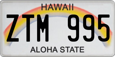 HI license plate ZTM995