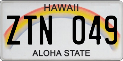 HI license plate ZTN049
