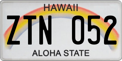 HI license plate ZTN052