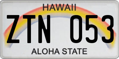 HI license plate ZTN053