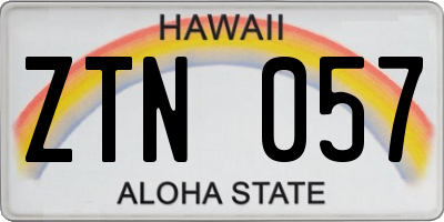 HI license plate ZTN057