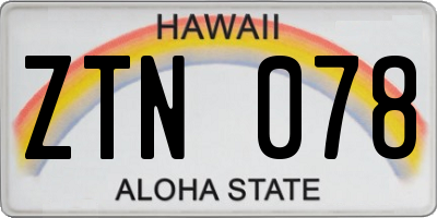 HI license plate ZTN078