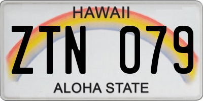 HI license plate ZTN079