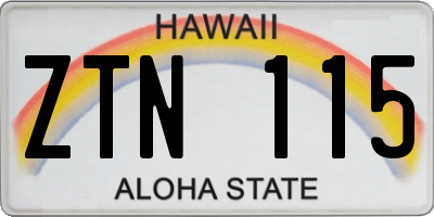 HI license plate ZTN115