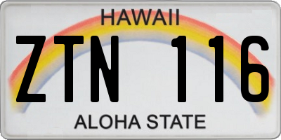 HI license plate ZTN116