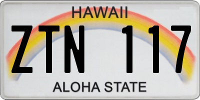 HI license plate ZTN117