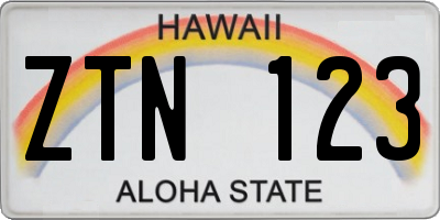 HI license plate ZTN123