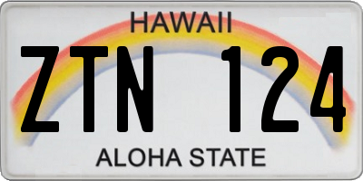 HI license plate ZTN124