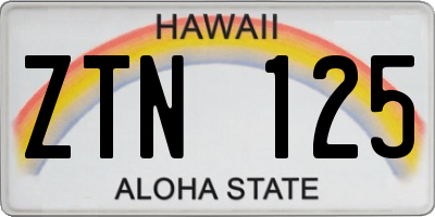HI license plate ZTN125
