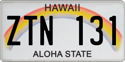 HI license plate ZTN131