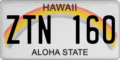 HI license plate ZTN160