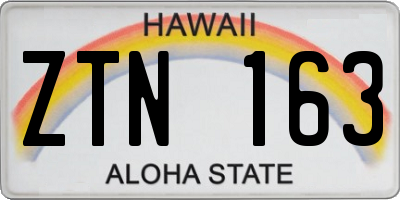 HI license plate ZTN163