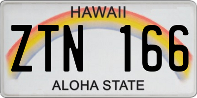 HI license plate ZTN166