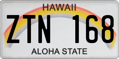 HI license plate ZTN168