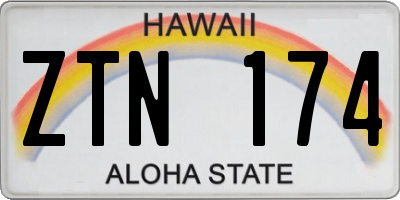 HI license plate ZTN174
