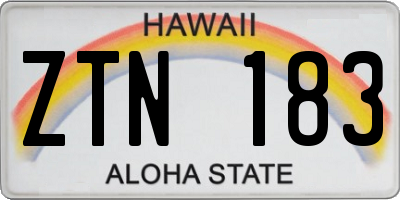 HI license plate ZTN183