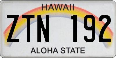 HI license plate ZTN192