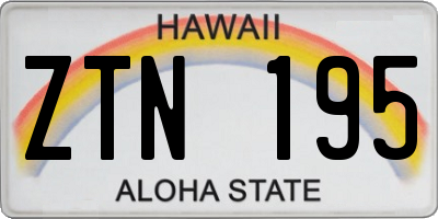 HI license plate ZTN195