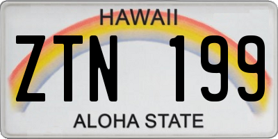 HI license plate ZTN199