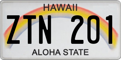 HI license plate ZTN201