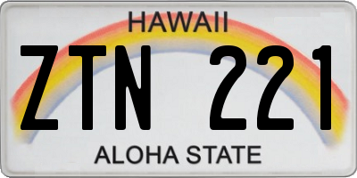 HI license plate ZTN221