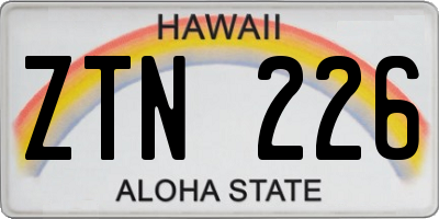 HI license plate ZTN226