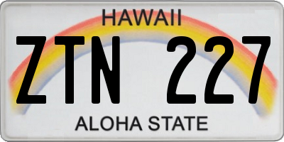 HI license plate ZTN227