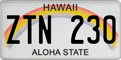 HI license plate ZTN230