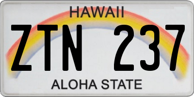 HI license plate ZTN237